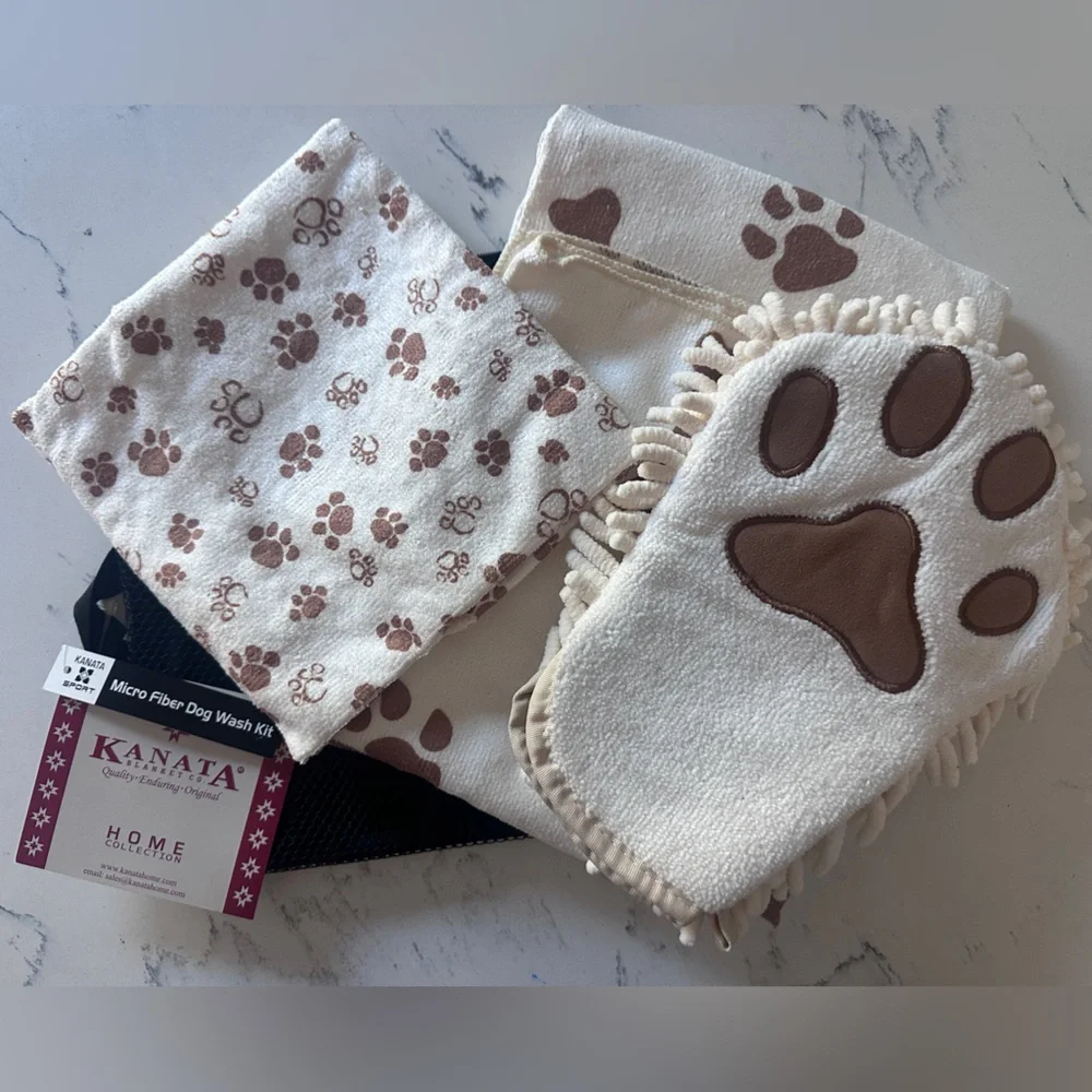 NWT Kanata Home Collection Microfiber Dog Wash Kit